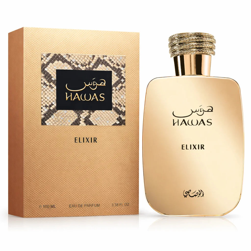 Rasasi Hawas Elixir Perfume Water 100 ml-Men's Ambré Oforested Eastern Perfume
