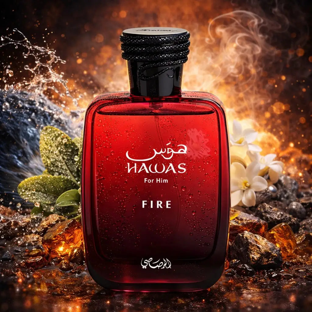 Rasasi Hawas Fire For Him Eau de Parfum Mens 100 ml-clary sage, Navy Notes, Amber & Amber Gray