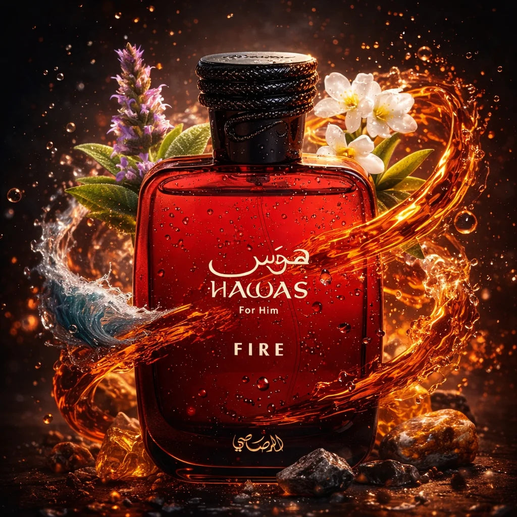 Rasasi Hawas Fire For Him Eau de Parfum Mens 100 ml-clary sage, Navy Notes, Amber & Amber Gray