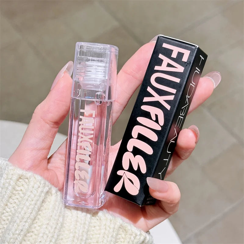 HudaBeauty Faux Filler Shiny Non-Sticky Lip Gloss Hydrating Crystal Clear