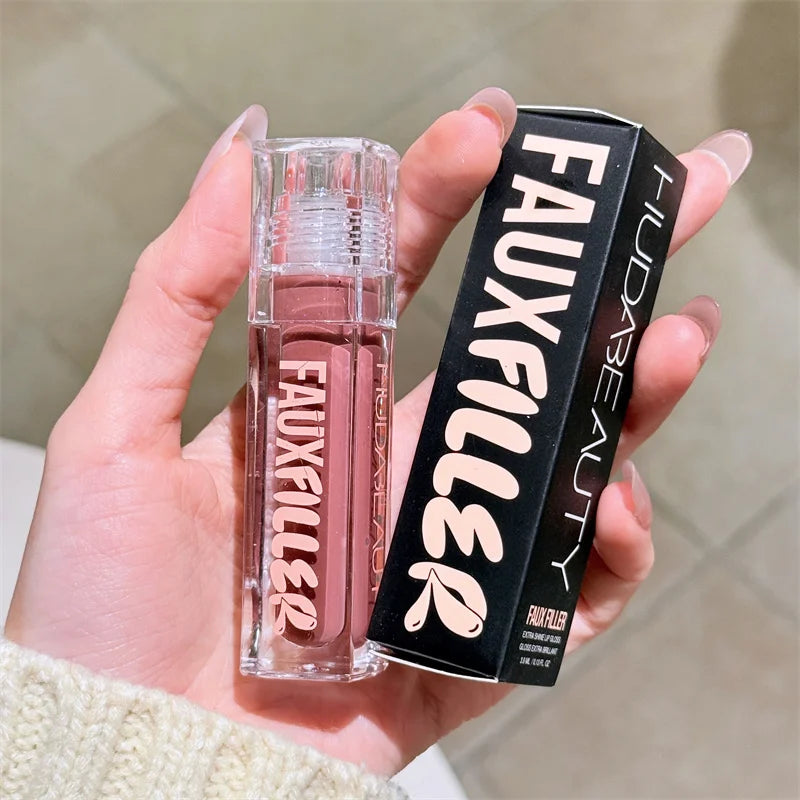 HudaBeauty Faux Filler Shiny Non-Sticky Lip Gloss Hydrating Crystal Clear
