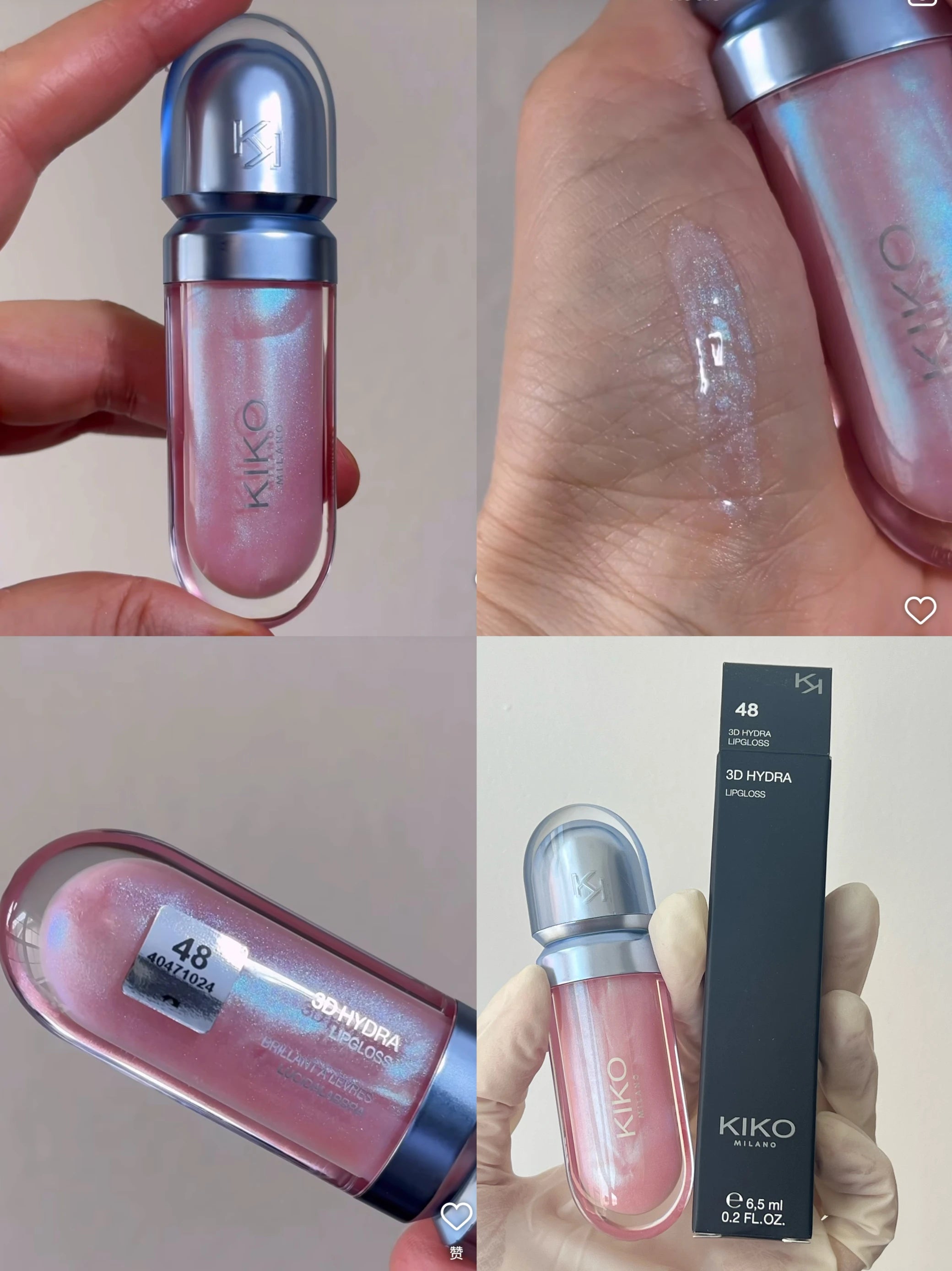 KIKO 3D Liquid Lip Glaze Transparent Lip Gloss Mirror Lipstick