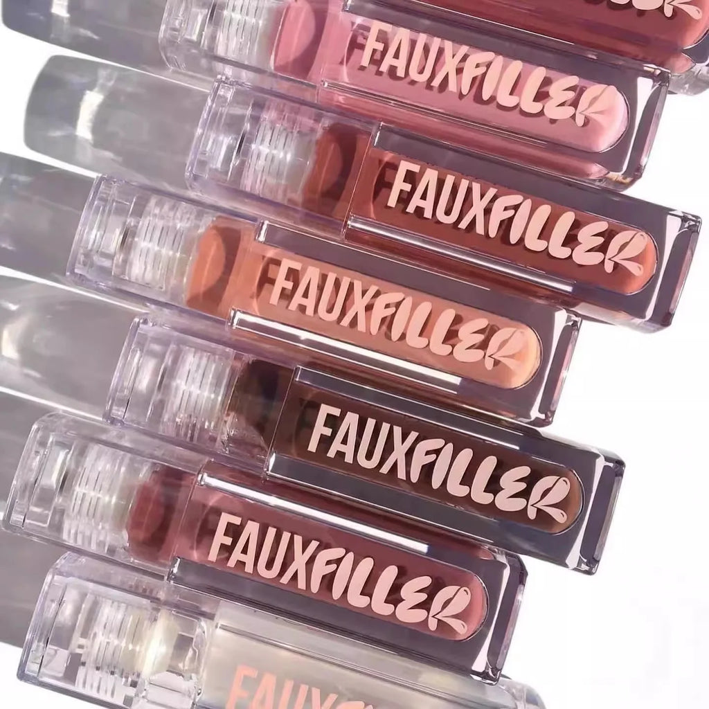 HudaBeauty Faux Filler Shiny Non-Sticky Lip Gloss Hydrating Crystal Clear