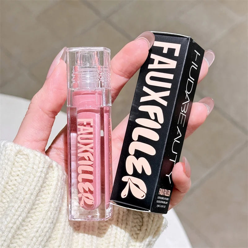 HudaBeauty Faux Filler Shiny Non-Sticky Lip Gloss Hydrating Crystal Clear