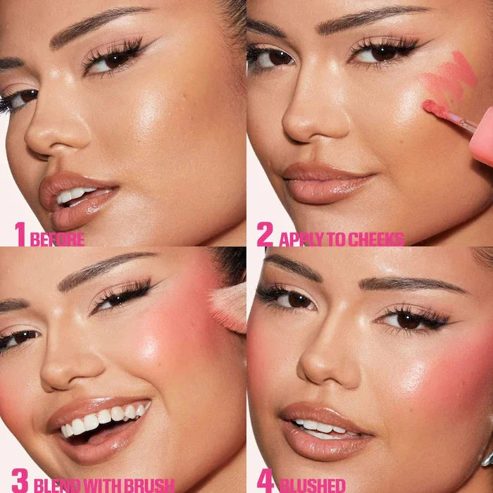 Beauty 6 Colour Soft Glow Liquid Blush Filter Easy To Apply Long Lasting Waterproof Blusher Sponge Brush Head Lip Gloss Rare