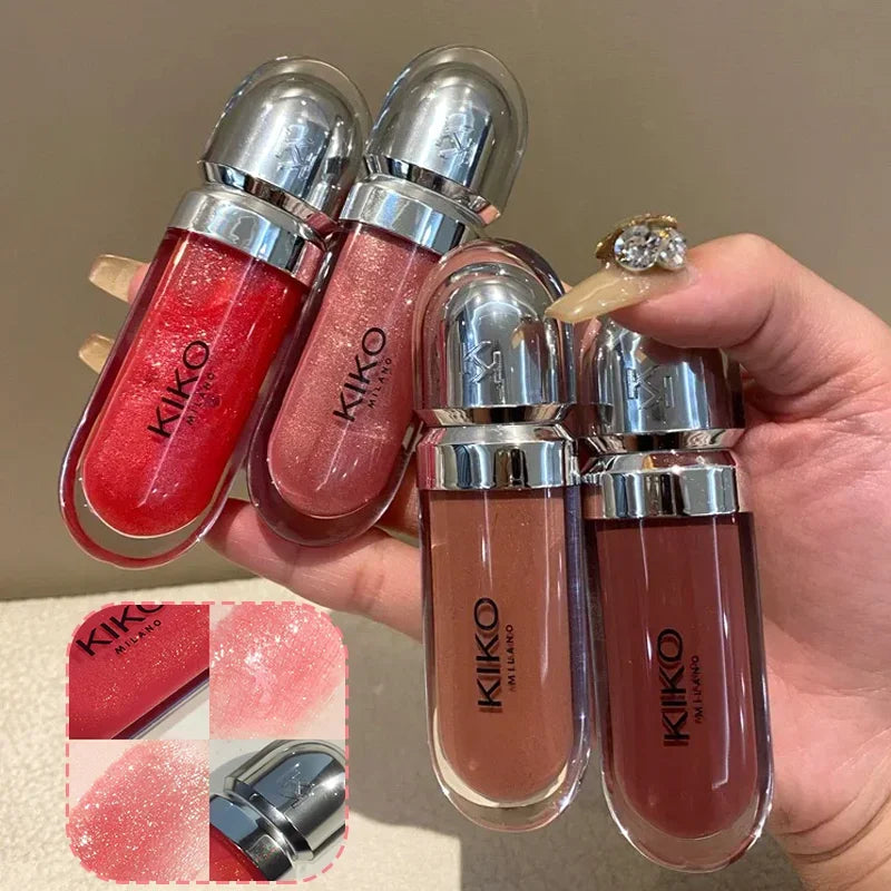 2026 KIKO Latest 3D Liquid Lip Plumper Glaze Transparent Lip Gloss Mirror