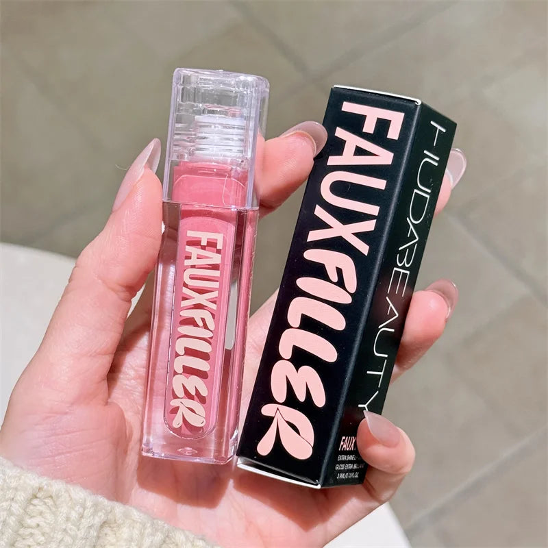 HudaBeauty Faux Filler Shiny Non-Sticky Lip Gloss Hydrating Crystal Clear